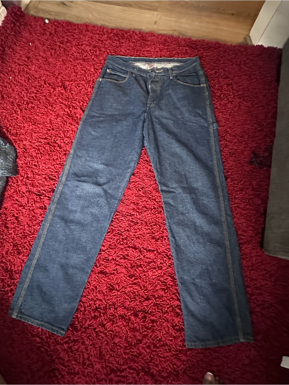 Men's Cargo Pants in Dark Blue Denim